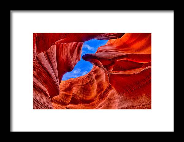 Antelope Canyon Framed Print featuring the photograph Sandstone Curves in Antelope Canyon by Greg Norrell