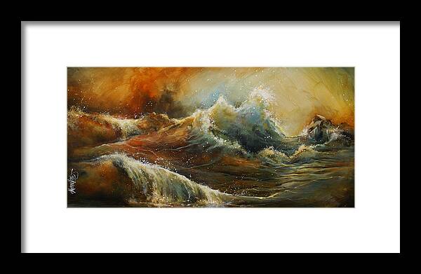 Seascape Framed Print featuring the painting 'sandy' by Michael Lang