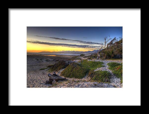 Beach Framed Print featuring the photograph Sandy Sunset Beach by Mathias 