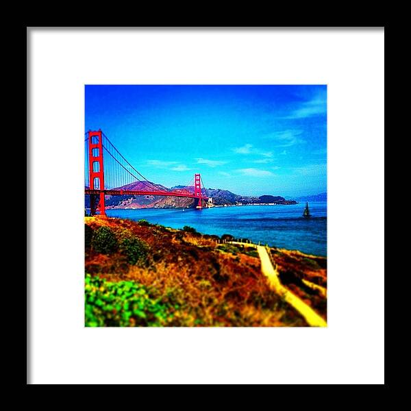 Bridge Framed Print featuring the photograph #sanfran #sf #goldengatebridge by Thewinery Wine
