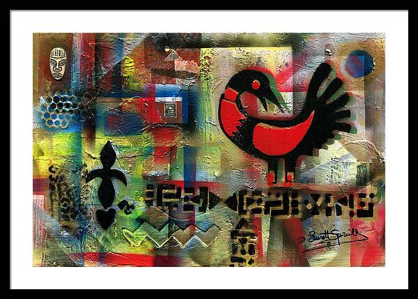 Everett Spruill Framed Print featuring the painting Sankofa - Learning from the Past by Everett Spruill