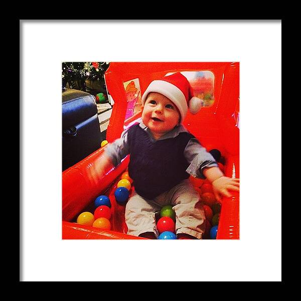  Framed Print featuring the photograph Santa Brought Pepe A Fire Engine Ball by Paul Morris