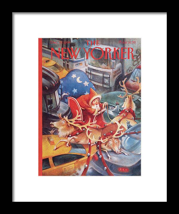 Holiday Framed Print featuring the painting New Yorker December 19th, 1994 by Carter Goodrich