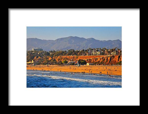 Santa Monica Framed Print featuring the photograph Santa Monica Beach by Lynn Bauer