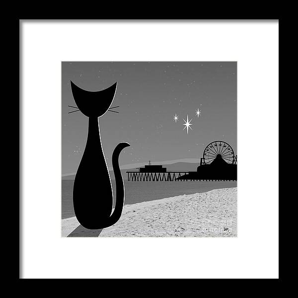 Santa Monica Pier Framed Print featuring the digital art Santa Monica Pier by Donna Mibus