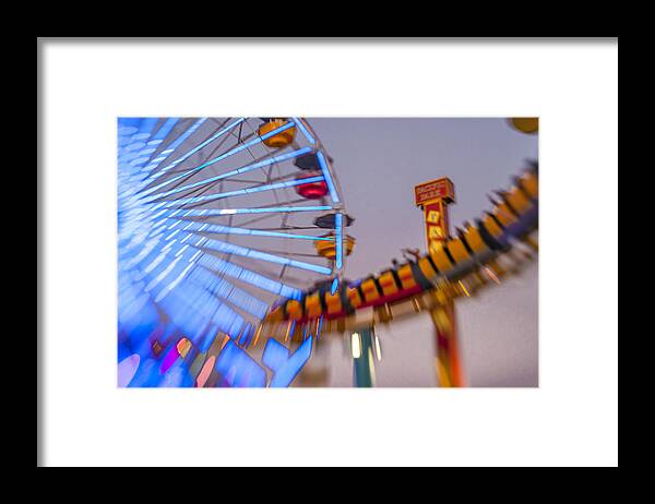 Carousel Framed Print featuring the photograph Now I know it was a dream Santa Monica Ferris Wheel by Scott Campbell