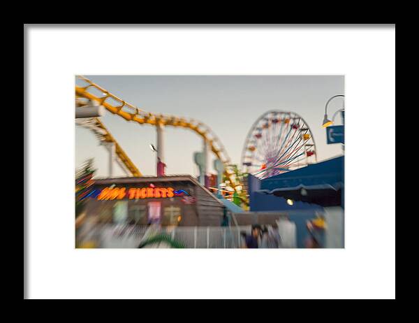 Abstract Framed Print featuring the photograph Santa Monica Pier Ride Entrance by Scott Campbell