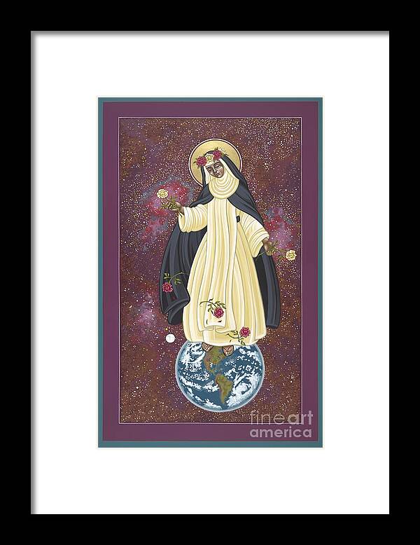 Santa Rosa Of The Cosmos Framed Print featuring the painting Santa Rosa Patroness of the Americas 166 by William Hart McNichols
