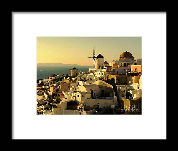 Santorini Framed Print featuring the photograph Santorini sunset by Binka Kirova