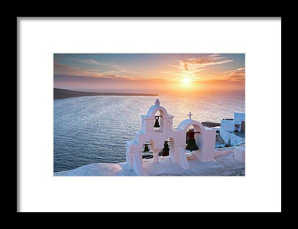 Tranquility Framed Print featuring the photograph Santorini Sunset by Evgeni Dinev Photography