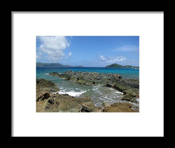 Sapphire Beach Framed Print featuring the photograph Sapphire Sail 01 by Pamela Critchlow