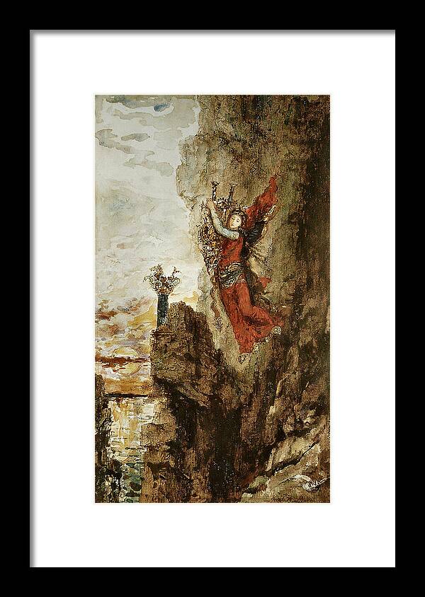 Gustave Moreau Framed Print featuring the painting Sappho in Lefkada by Gustave Moreau