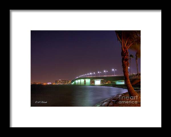 Fl Framed Print featuring the photograph Sarasota Skyline at Night by Sue Karski