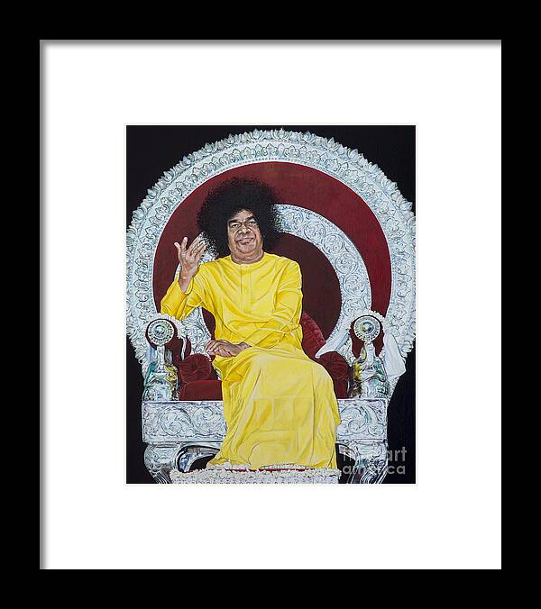 Swami Framed Print featuring the painting Sathya Sai Baba by Tim Gainey