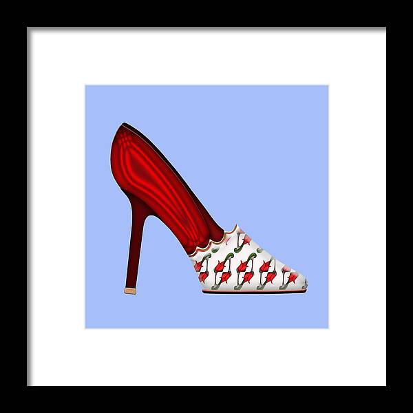 Shoes Framed Print featuring the painting Satin Tulip by Deborah Runham