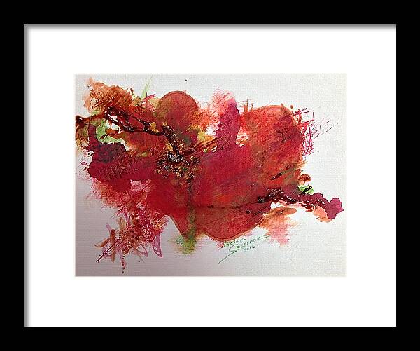 Abstract Art Original Framed Print featuring the painting Saturday 's night fever by Delona Seserman