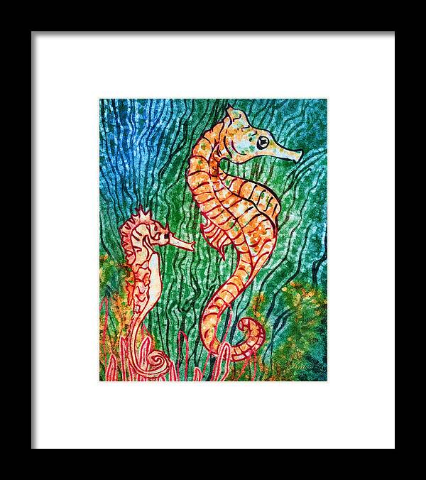 Mermaids Framed Print featuring the painting Saturday Stroll by Kat Walker