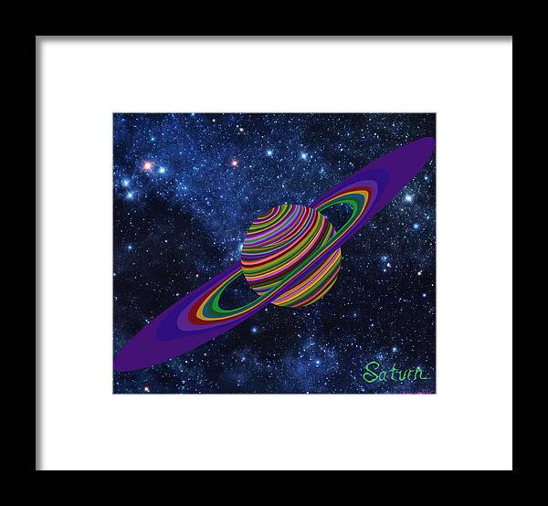 Saturn Framed Print featuring the painting Saturn 13 by Robert SORENSEN