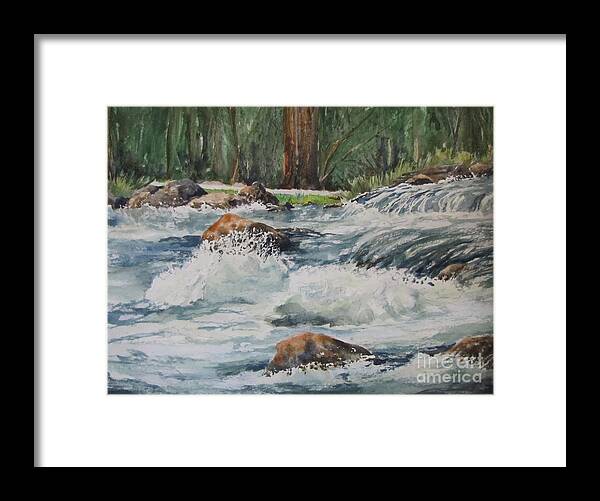 Waterfalls Framed Print featuring the painting Sauble Falls by Bev Morgan