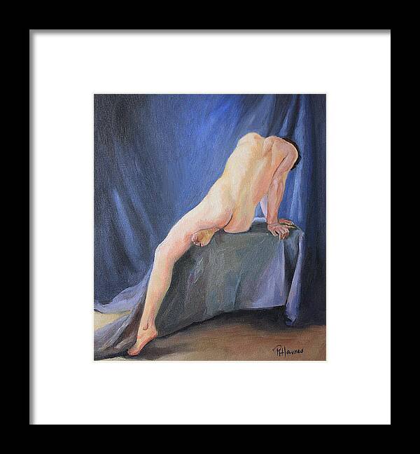 Male Nude In Oils Framed Print featuring the painting Save Me by Rachel Bochnia