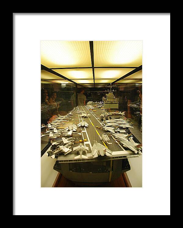 Navy Framed Print featuring the photograph Scale Model Aircraft Carrier by Kenny Glover
