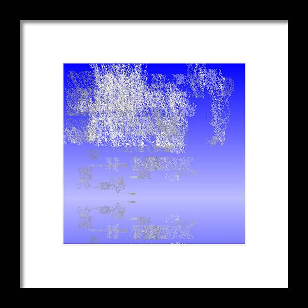 Sky Blue Digital Rithmart Algorithm Pixel Cloud Ocean Nature Abstract Water Lake Beautiful Sea Reflection Seascape Clouds Framed Print featuring the digital art Scapes.2 by Gareth Lewis