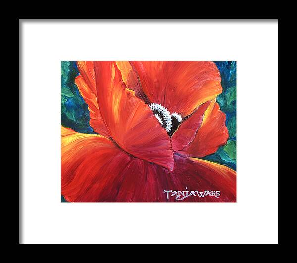 Poppy Framed Print featuring the painting Scarlet Poppy by Tanja Ware