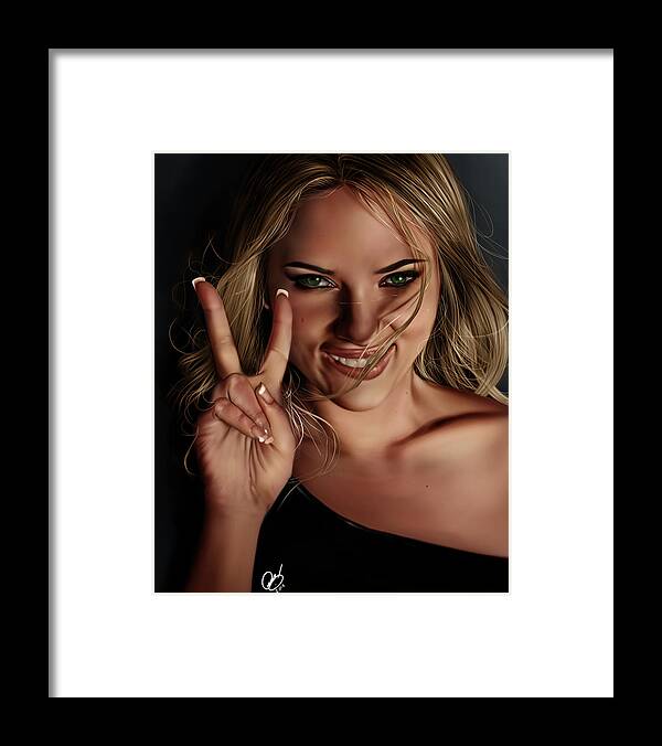 Pete Framed Print featuring the painting Scarlett by Pete Tapang