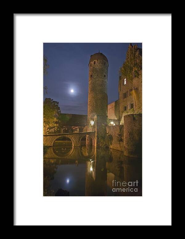 Germany Framed Print featuring the photograph Schloss Sommersdorf by Moonlight by Alan Toepfer
