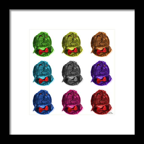 Schnoodle Framed Print featuring the painting Schnoodle Pop Art 3687 - WB - M by James Ahn