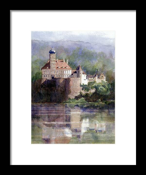 Schonbuhel Castle Framed Print featuring the painting Schonbuhel Castle in Austria by Janet King