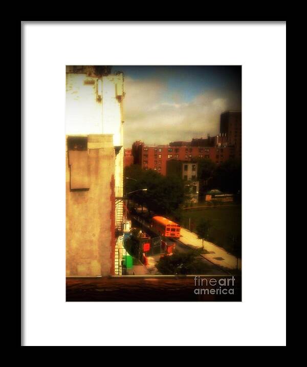 The Bronx Framed Print featuring the photograph School Bus - New York City Street Scene by Miriam Danar