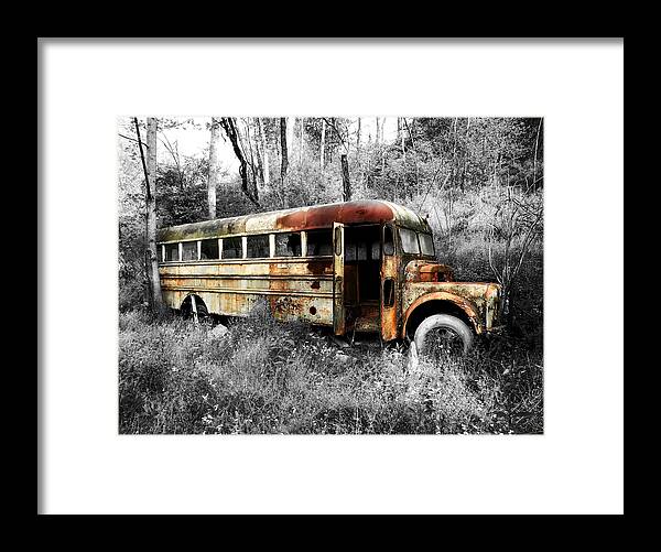 School Bus Framed Print featuring the photograph School Bus by Steven Michael