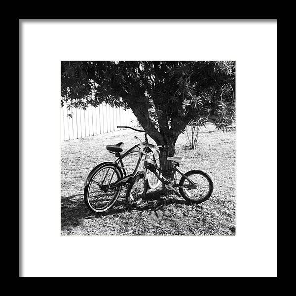 Classmates Framed Print featuring the photograph Bicycle Rack by Jonathan Palmer