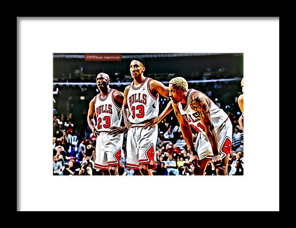 Scottie Pippen with Michael Jordan and Dennis Rodman Poster by Florian  Rodarte - Fine Art America