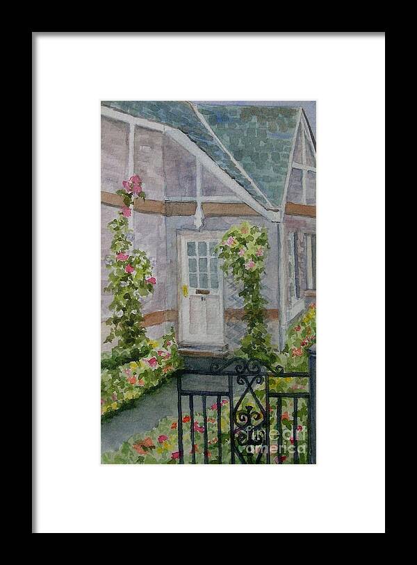 Doorway With Foilage Framed Print featuring the painting Scottish Doorway 3 by Genie Morgan