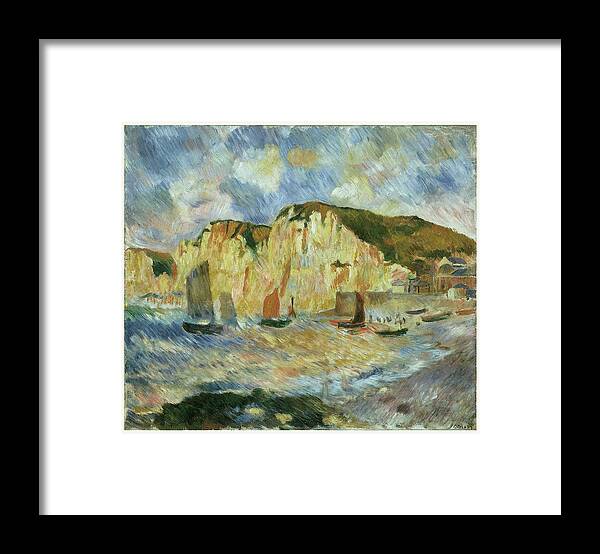 Pierre-auguste Renoir Framed Print featuring the painting Sea and Cliffs by Pierre-Auguste Renoir