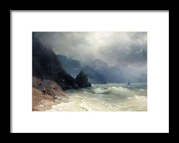 Sea ​​coast Framed Print featuring the painting Sea Coast by Ivan Konstantinovich Aivazovsky