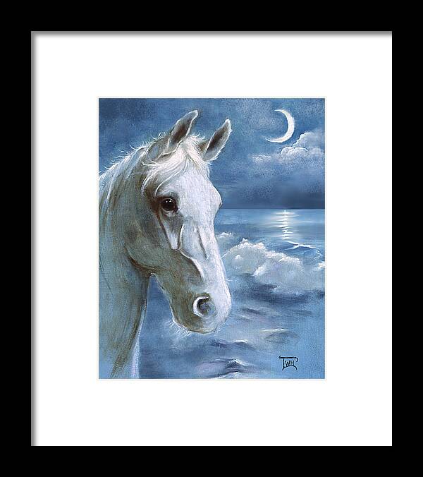 Horse Framed Print featuring the painting Sea Dreams in Blue by Terry Webb Harshman