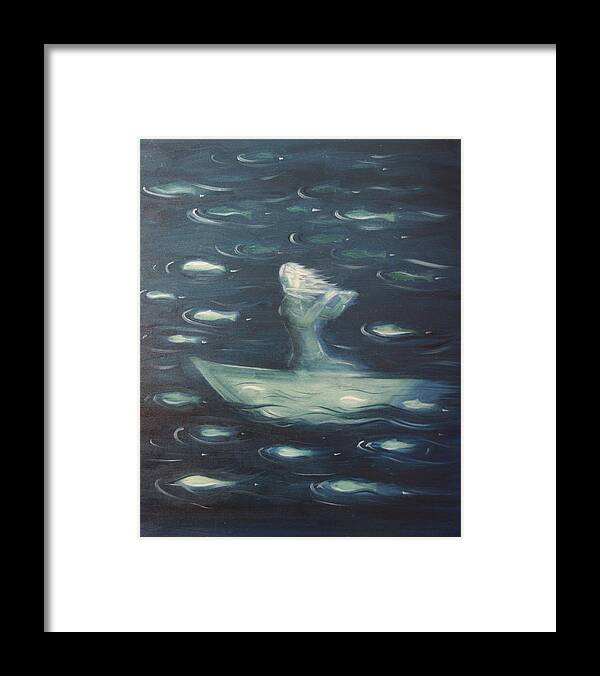 Sea Framed Print featuring the painting Sea Flute Melody by Tone Aanderaa