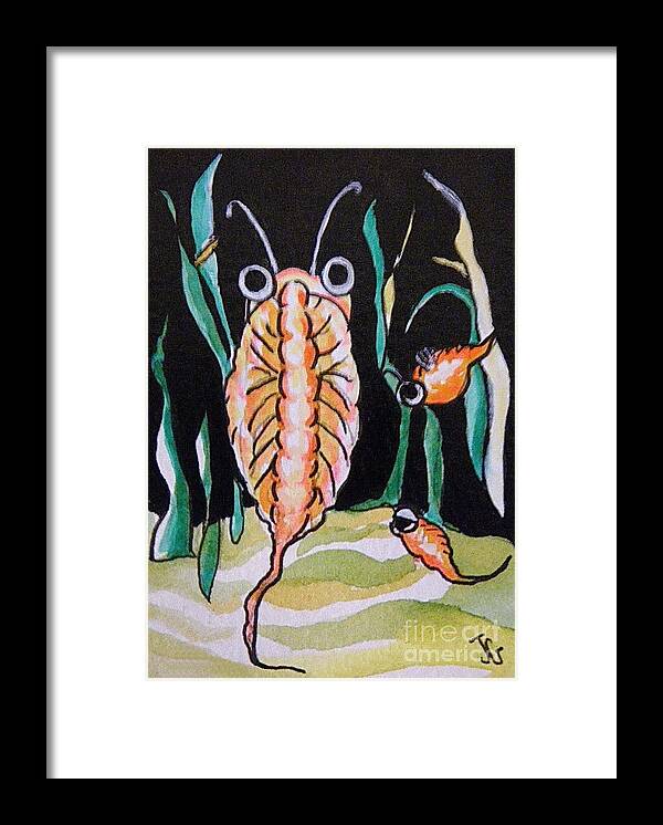 Sea Monkey Framed Print featuring the painting Sea Monkey by Joyce Gebauer