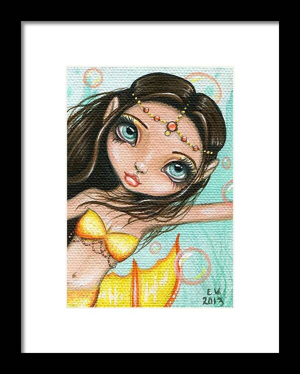 Fantasy Art Framed Print featuring the painting Sea Princess Marisol by Elaina Wagner
