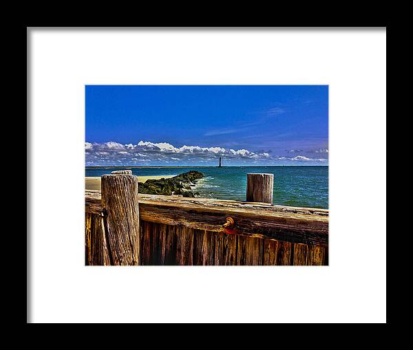 F Olly Beach Framed Print featuring the photograph Lighthouse Sea scape Folly Beach by Will Burlingham