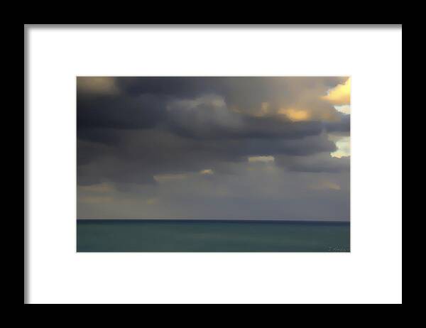 Sea Framed Print featuring the photograph Sea Sky Photo Abstract by Joseph Hedaya