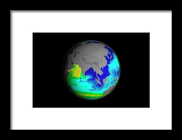 Earth Framed Print featuring the photograph Sea Surface Salinity by Nasa/goddard Space Flight Center Scientific Visualization Studio