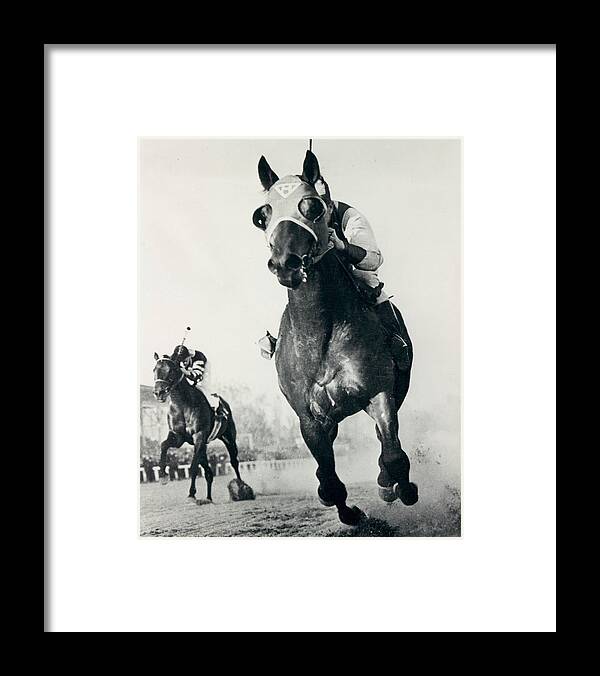 Classic Framed Print featuring the photograph Seabiscuit Horse Racing #3 by Retro Images Archive