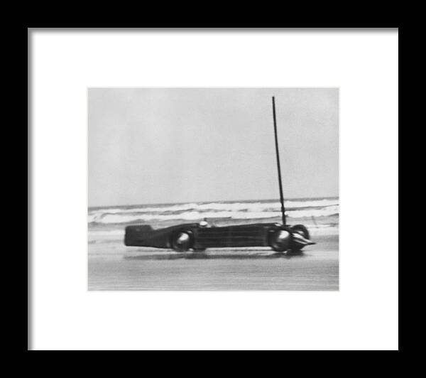 1 Person Framed Print featuring the photograph Seagrave's Golden Arrow Car by Underwood Archives