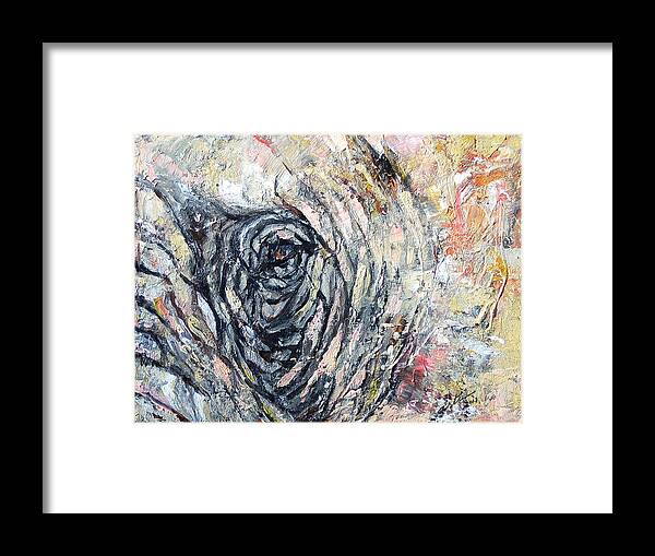 Abstract Framed Print featuring the painting Searching by Arti Chauhan