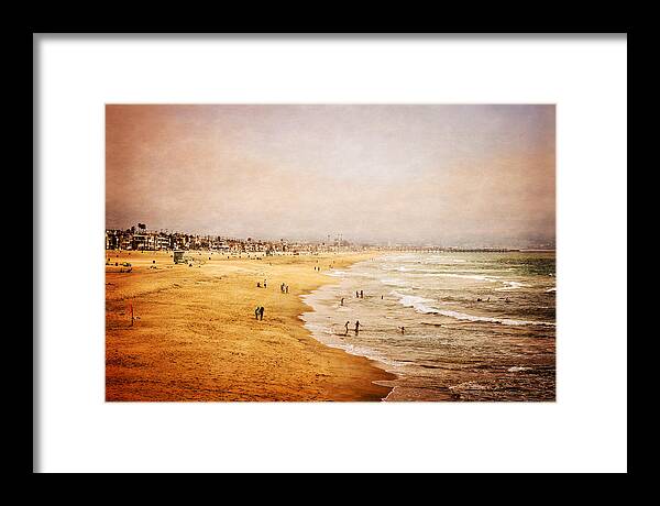 Pacific Framed Print featuring the photograph Seashore at Manhattan Beach by Eleanor Abramson