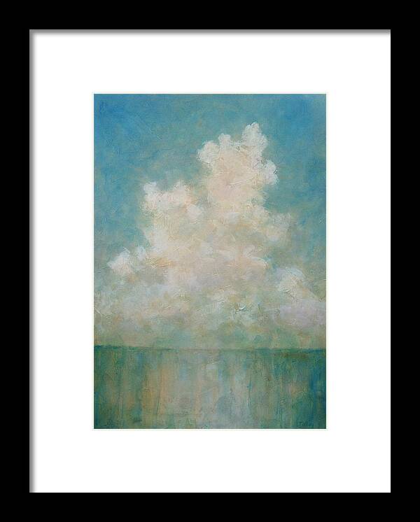Cloud Framed Print featuring the painting Seaside by Pam Talley